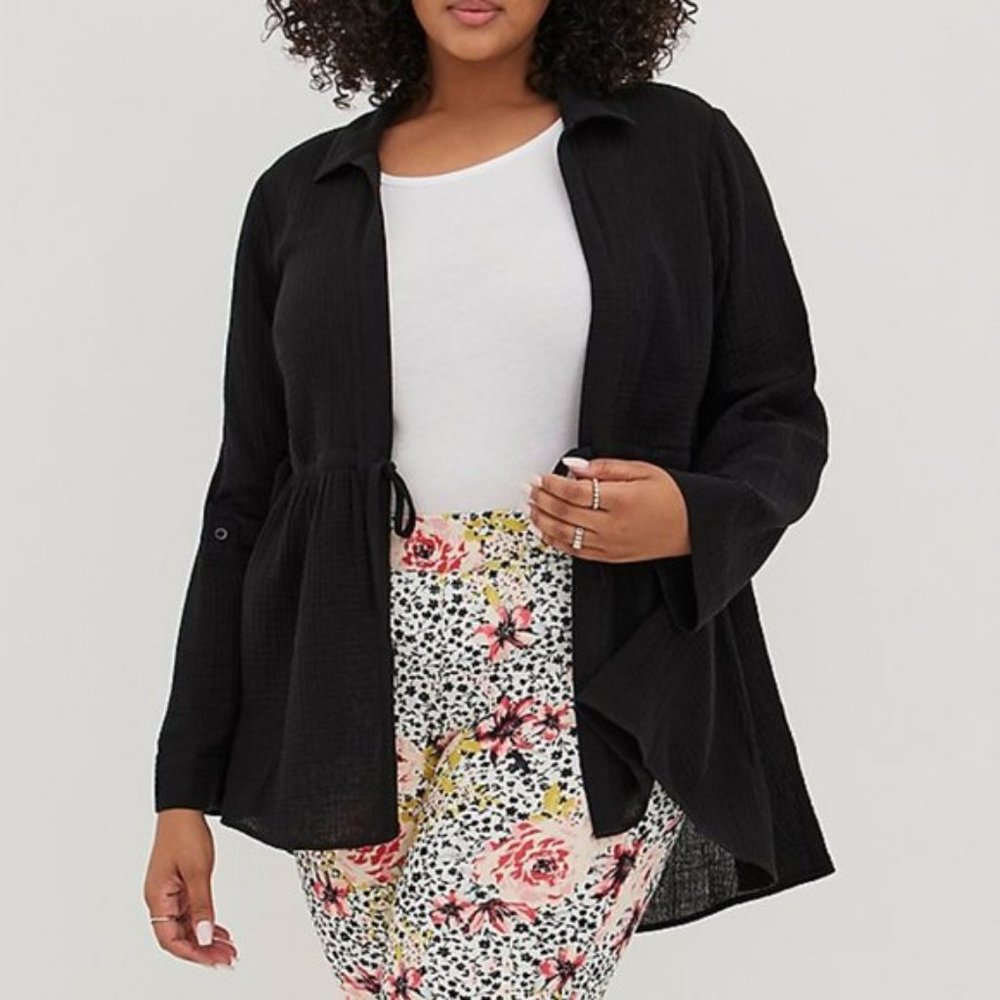 TORRID Textured Gauze Tie Waist 3rd Piece